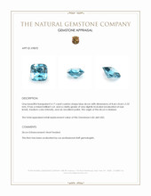 4.17 Ct. Blue Zircon from Malawi Appraisal