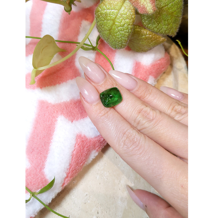 9.80 Ct. Cabochon Tsavorite Garnet from Tanzania