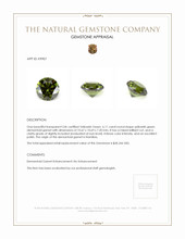 6.11 Ct. Demantoid Garnet from Namibia Appraisal