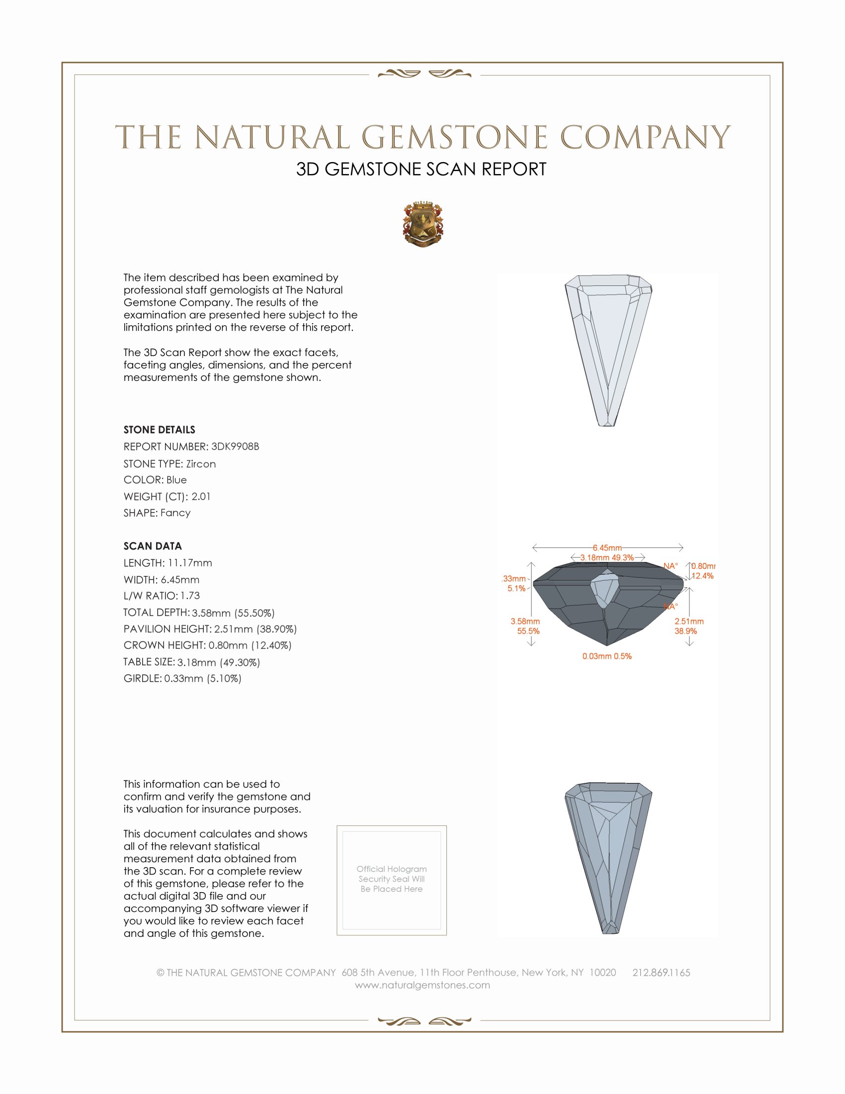 2.01 Ct. Zircon from Malawi