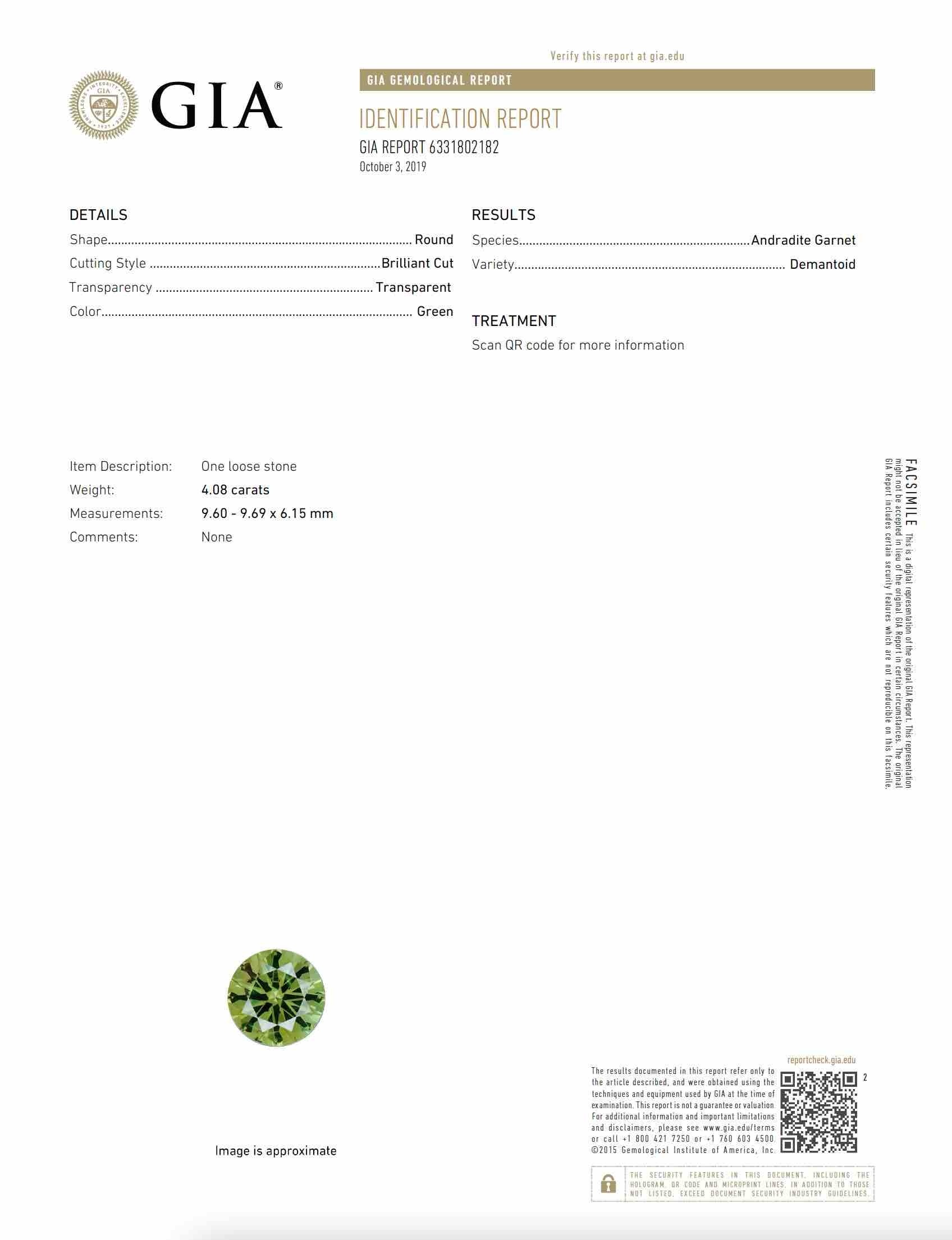 4.08 Ct. Demantoid Garnet from Namibia