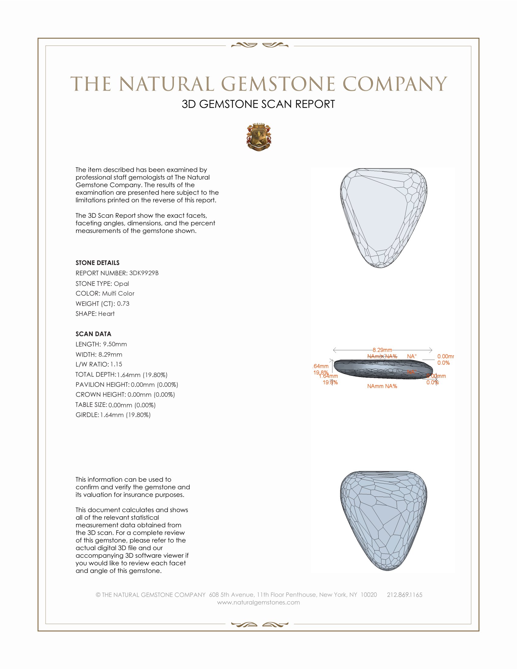 0.73 Ct. White Opal from Australia