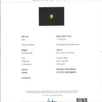 3.64 Ct. Cabochon Chrysoberyl from Ceylon (Sri Lanka) Scan Report