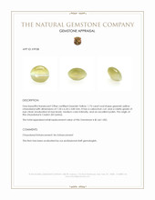 1.73 Ct. Greenish Yellow Cabochon Chrysoberyl from Ceylon (Sri Lanka) Appraisal