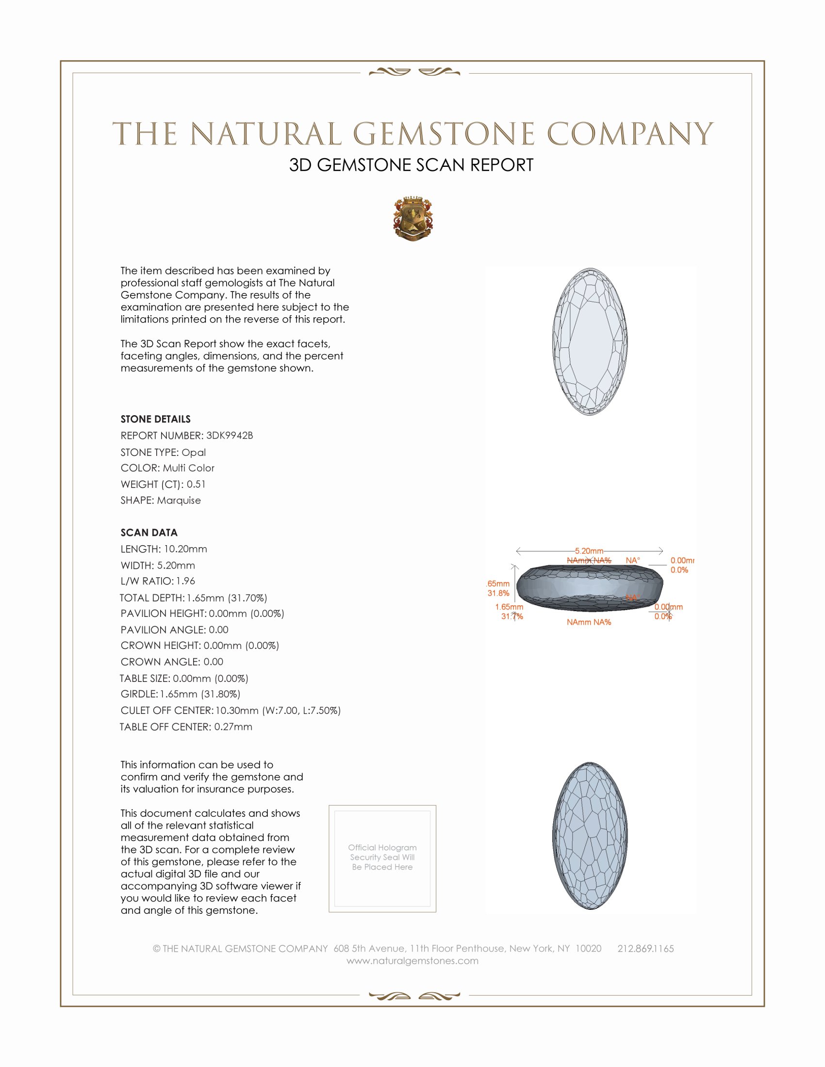 0.51 Ct. Cabochon Crystal/Jelly Opal from Australia