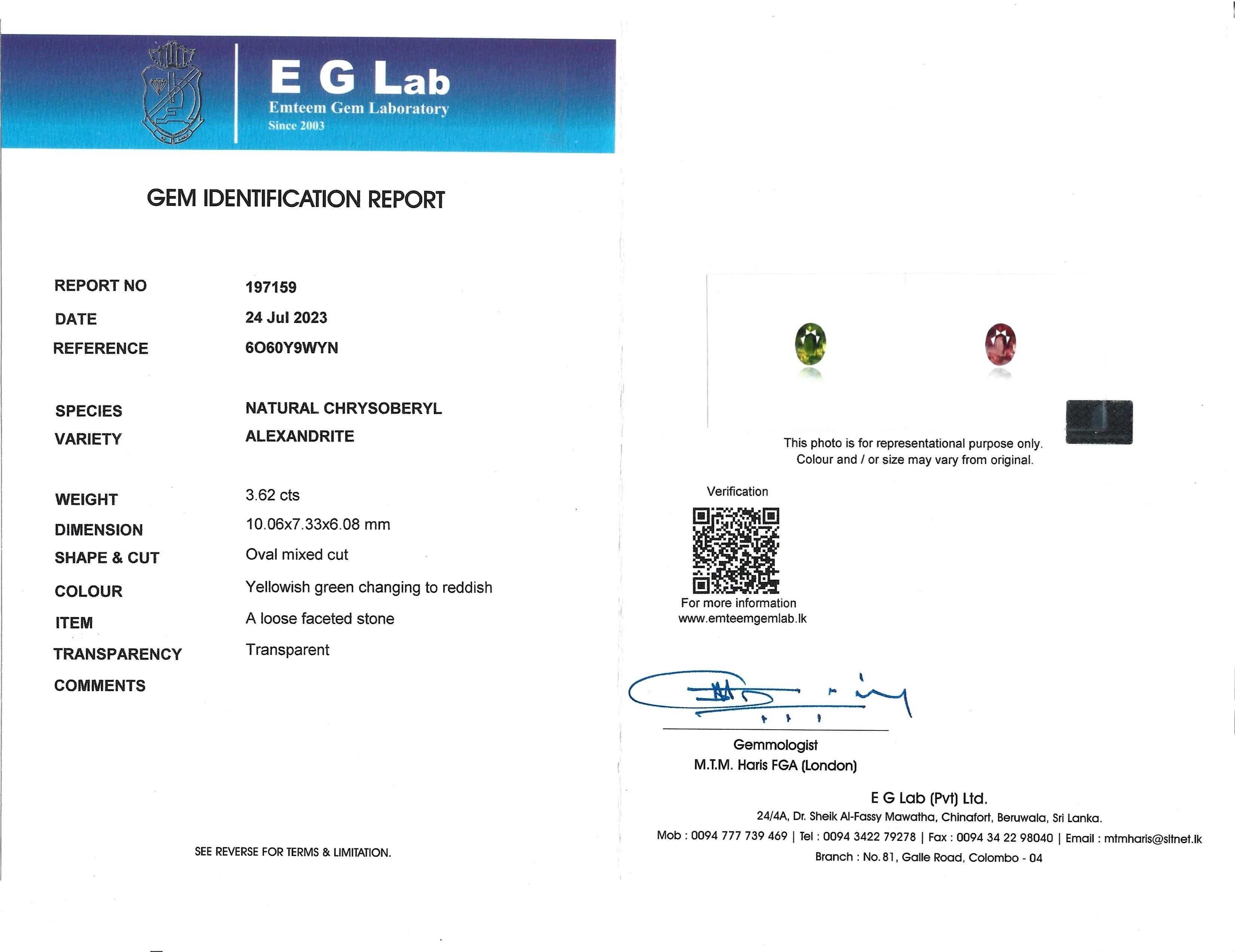 3.62 Ct. Alexandrite from Madagascar