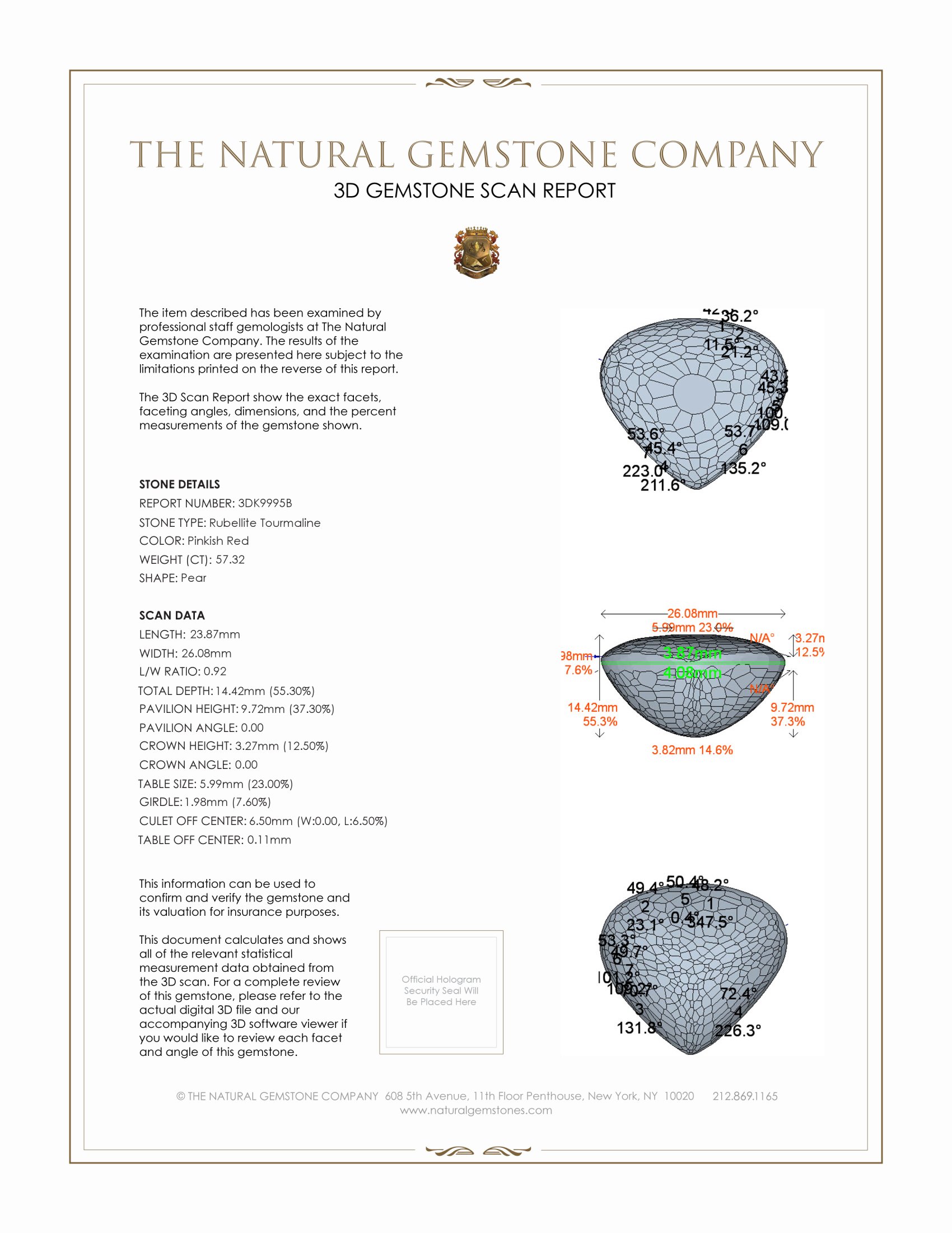 57.32 Ct. Cabochon Rubellite Tourmaline from Brazil
