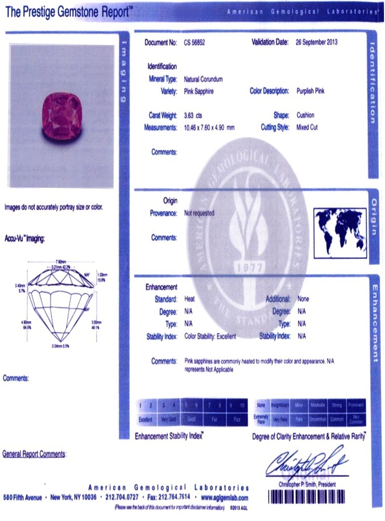 3.63 Ct. Purplish Pink Sapphire from Ceylon (Sri Lanka)