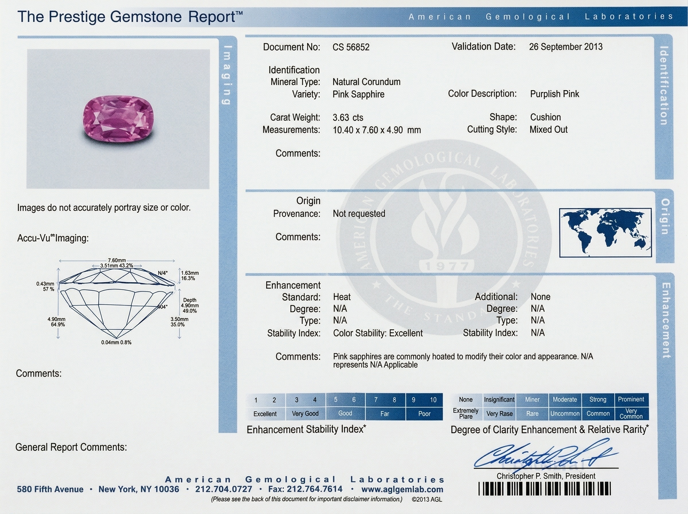 3.63 Ct. Purplish Pink Sapphire from Ceylon (Sri Lanka)