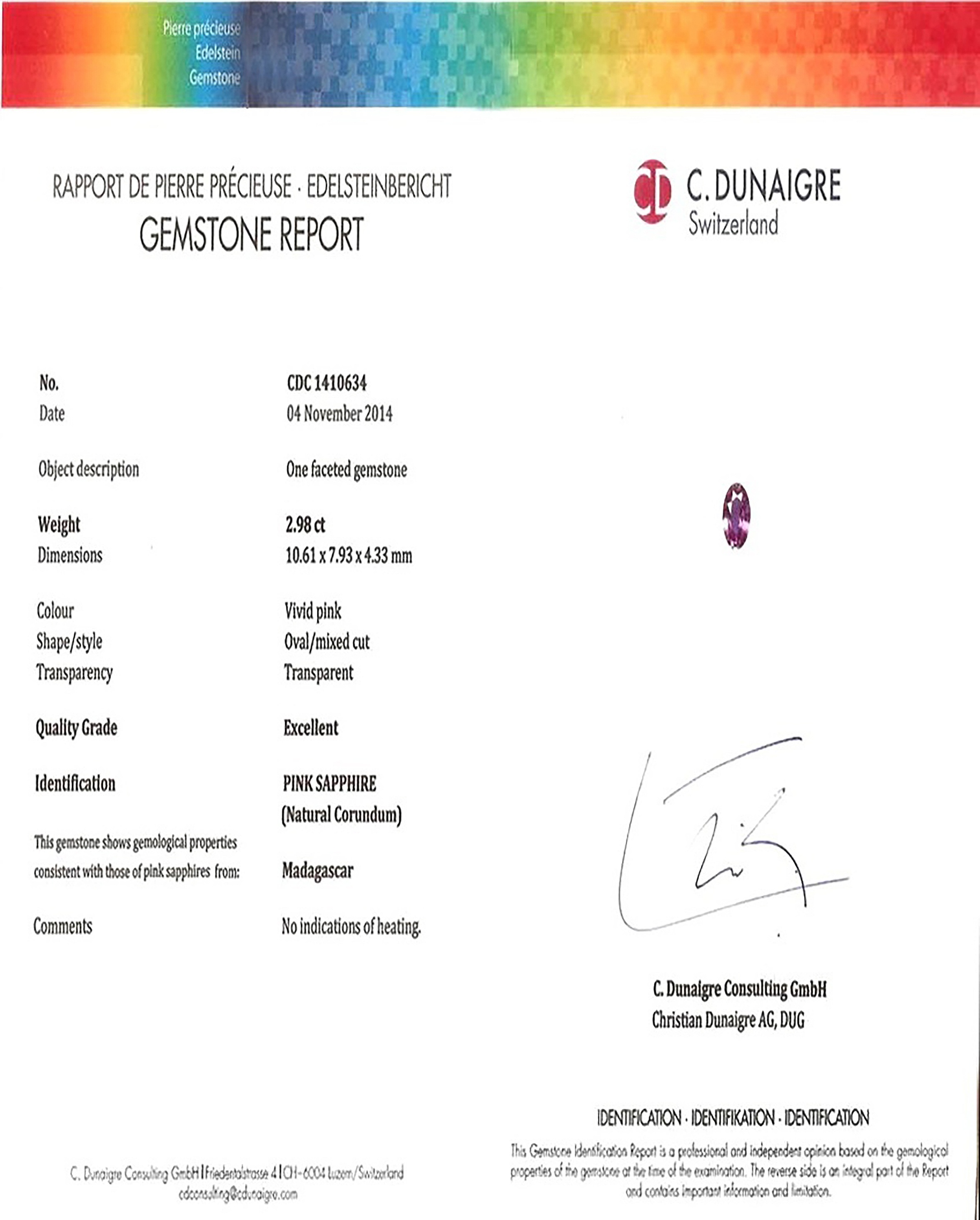 2.98 Ct. Pink Sapphire from Madagascar