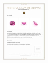 0.56 Ct. Pink Sapphire from Ceylon (Sri Lanka) Appraisal