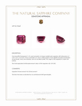 1.22 Ct. Reddish Pink Sapphire from Ceylon (Sri Lanka) Appraisal