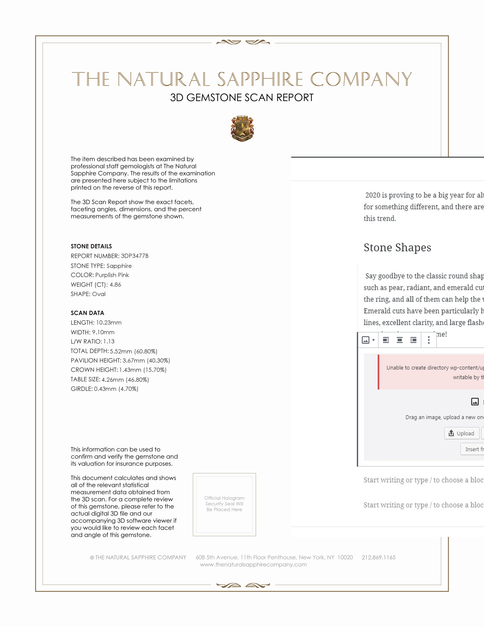 4.86 Ct. Purplish Pink Sapphire from Ceylon (Sri Lanka)