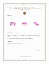 0.58 Ct. Pink Sapphire from Ceylon (Sri Lanka) Appraisal