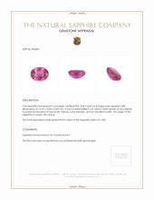 8.82 Ct. Pink Sapphire from Ceylon (Sri Lanka) Appraisal