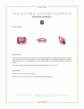 2.38 Ct. Purplish Pink Sapphire from Ceylon (Sri Lanka) Appraisal