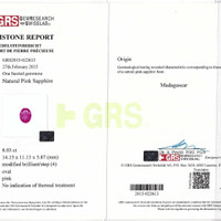 8.03 Ct. Pink Sapphire from Madagascar Scan Report