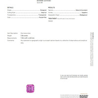 2.06 Ct. Pink Sapphire from Madagascar Scan Report