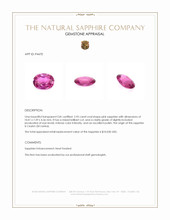 2.95 Ct. Pink Sapphire from Ceylon (Sri Lanka) Appraisal