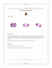 0.51 Ct. Pink Sapphire from Ceylon (Sri Lanka) Appraisal