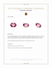 0.44 Ct. Pink Sapphire from Ceylon (Sri Lanka) Appraisal