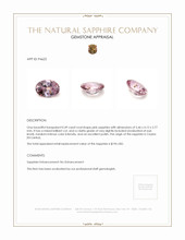 0.49 Ct. Pink Sapphire from Ceylon (Sri Lanka) Appraisal