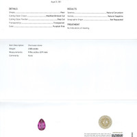 2.08 Ct. Purplish Pink Sapphire from Ceylon (Sri Lanka) Scan Report
