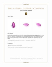 2.10 Ct. Purplish Pink Sapphire from Ceylon (Sri Lanka) Appraisal
