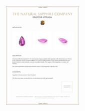 2.10 Ct. Purplish Pink Sapphire from Ceylon (Sri Lanka) Appraisal