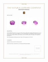 1.36 Ct. Purplish Pink Sapphire from Madagascar Appraisal