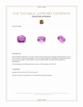 1.36 Ct. Purplish Pink Sapphire from Madagascar Appraisal