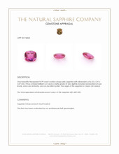 0.99 Ct. Pink Sapphire from Ceylon (Sri Lanka) Appraisal