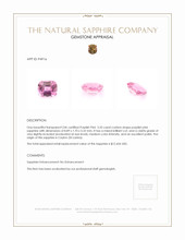 3.33 Ct. Purplish Pink Sapphire from Ceylon (Sri Lanka) Appraisal