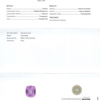 3.33 Ct. Purplish Pink Sapphire from Ceylon (Sri Lanka) Scan Report