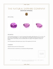 2.12 Ct. Pink Sapphire from Ceylon (Sri Lanka) Appraisal