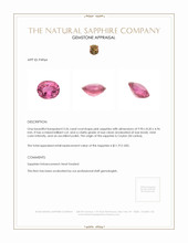 3.26 Ct. Pink Sapphire from Ceylon (Sri Lanka) Appraisal