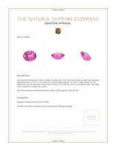 3.02 Ct. Purplish Pink Sapphire from Ceylon (Sri Lanka) Appraisal