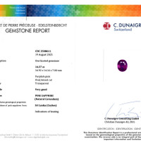 14.57 Ct. Purplish Pink Sapphire from Ceylon (Sri Lanka) Scan Report