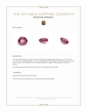 0.58 Ct. Pink Sapphire from Ceylon (Sri Lanka) Appraisal