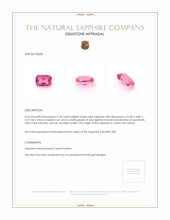 1.26 Ct. Pink Sapphire from Ceylon (Sri Lanka) Appraisal