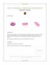 1.50 Ct. Pink Sapphire from Ceylon (Sri Lanka) Appraisal