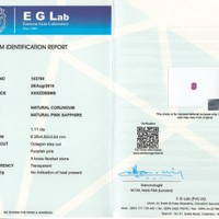 1.11 Ct. Purplish Pink Sapphire from Ceylon (Sri Lanka) Scan Report