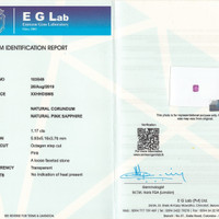 1.17 Ct. Pink Sapphire from Ceylon (Sri Lanka) Scan Report