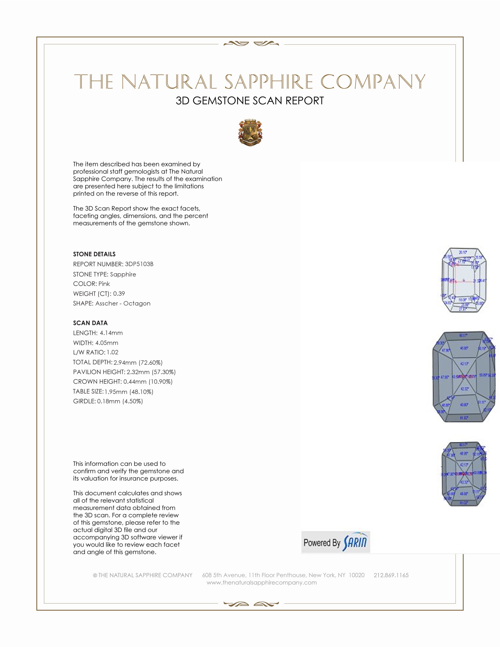 0.39 Ct. Pink Sapphire from Ceylon (Sri Lanka)