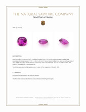 4.22 Ct. Purplish Pink Sapphire from Madagascar Appraisal