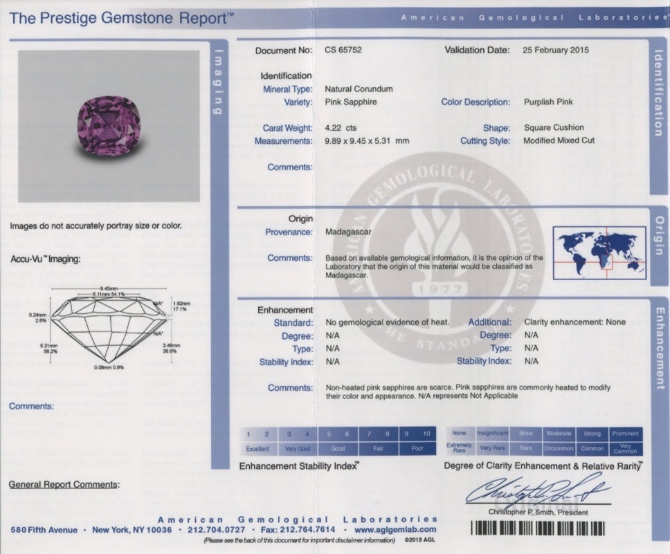 4.22 Ct. Purplish Pink Sapphire from Madagascar