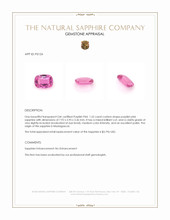 1.52 Ct. Purplish Pink Sapphire from Madagascar Appraisal