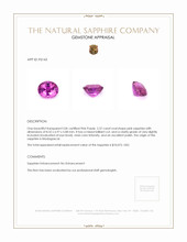 2.37 Ct. Pink Sapphire from Madagascar Appraisal