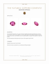 1.97 Ct. Purplish Pink Sapphire from Ceylon (Sri Lanka) Appraisal