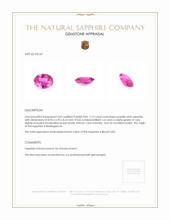 2.13 Ct. Purplish Pink Sapphire from Madagascar Appraisal